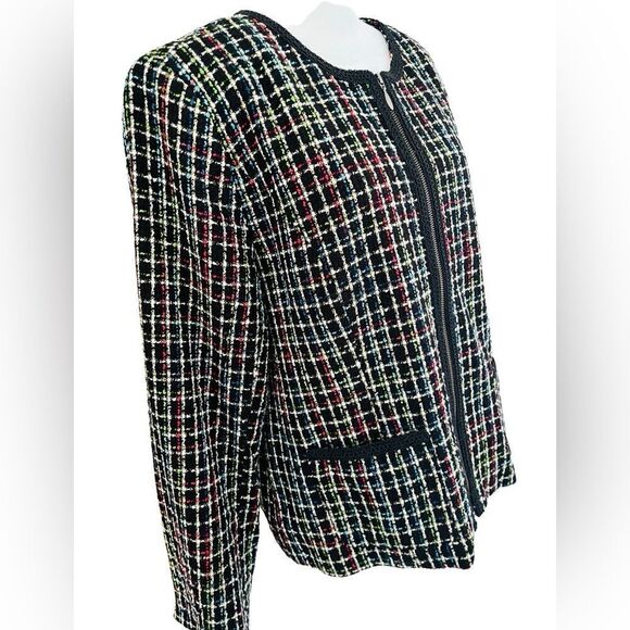 KORET zip front lined jacket with pockets, braid trim size 16. - Picture 7 of 9